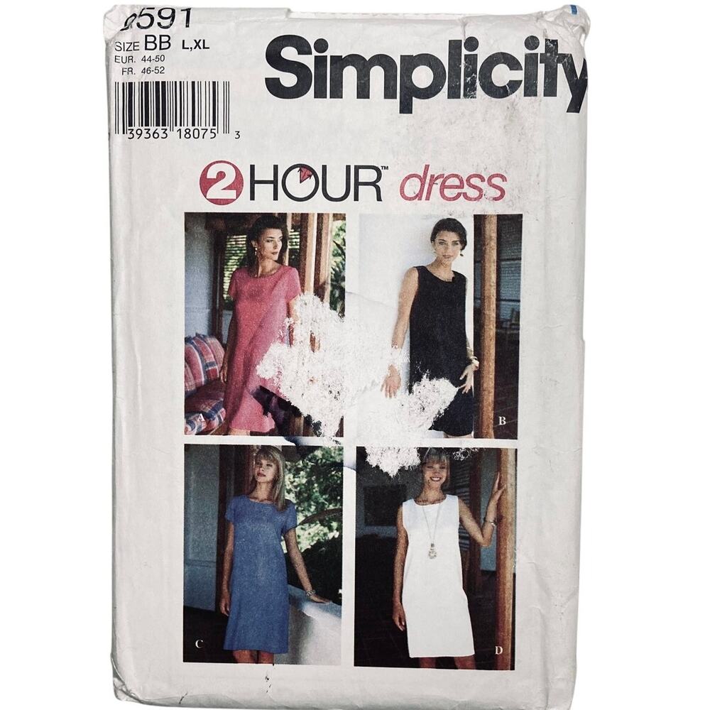 Simplicity 9591 Sewing Pattern Misses'/Miss Petite Dress Size L-XL Uncut